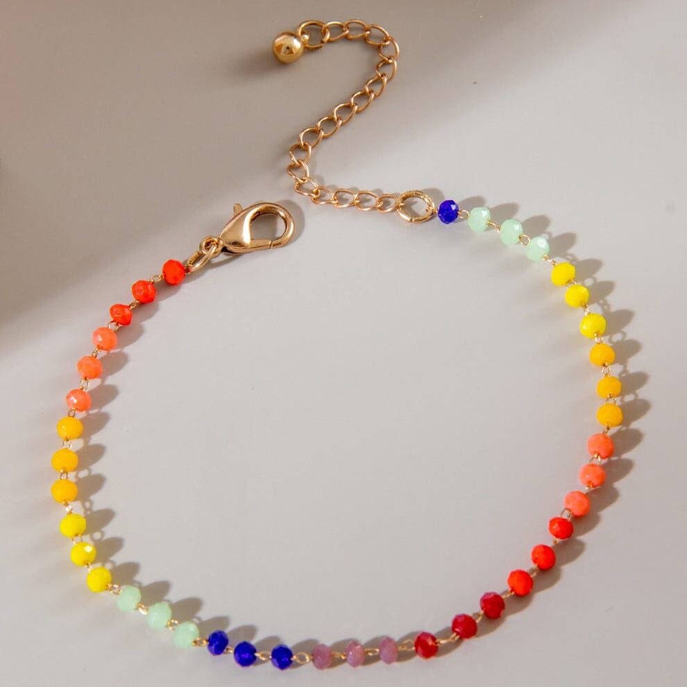 Colored Beads Gold Bracelet