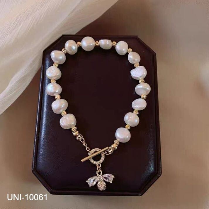 Pearl Bee Charm Bracelet