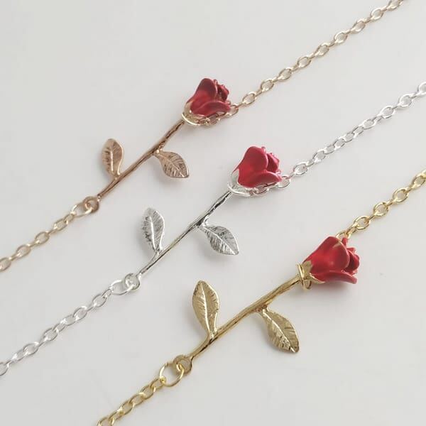 Gold Rose Flower Bracelet
