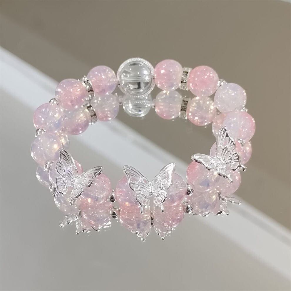 Butterfly Beaded Stone Bracelet