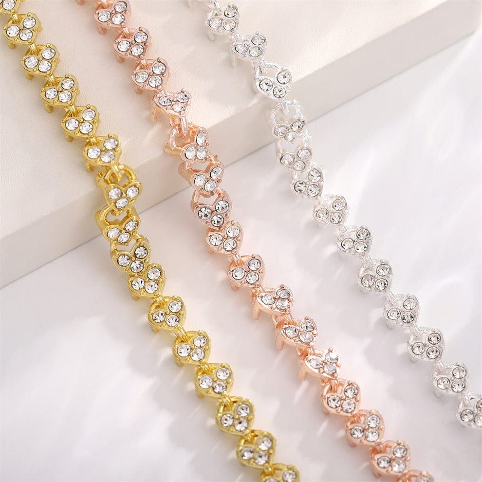 Gold Diamond Heart Bracelet