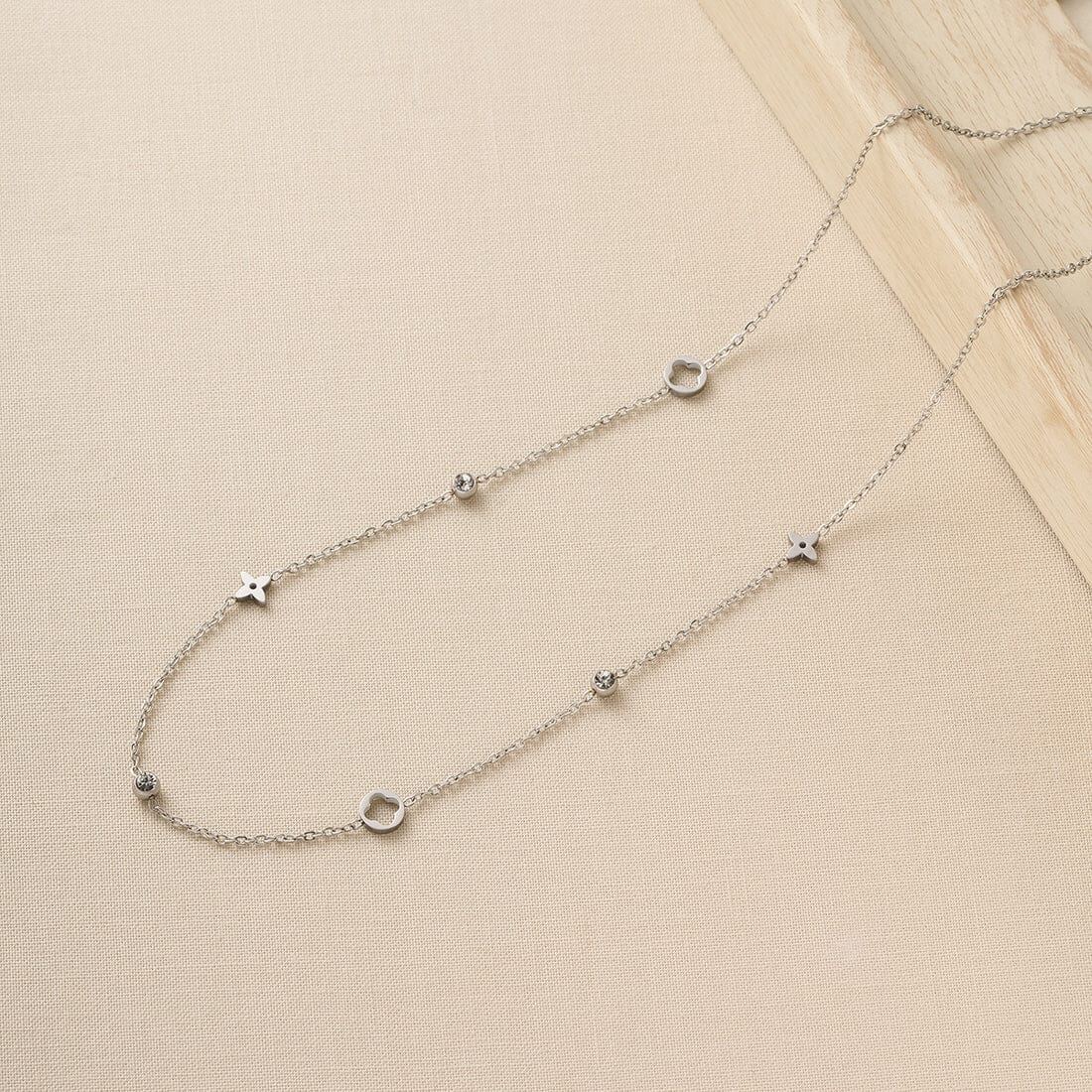 Premium Silver Series Crystal Diamonds Necklace