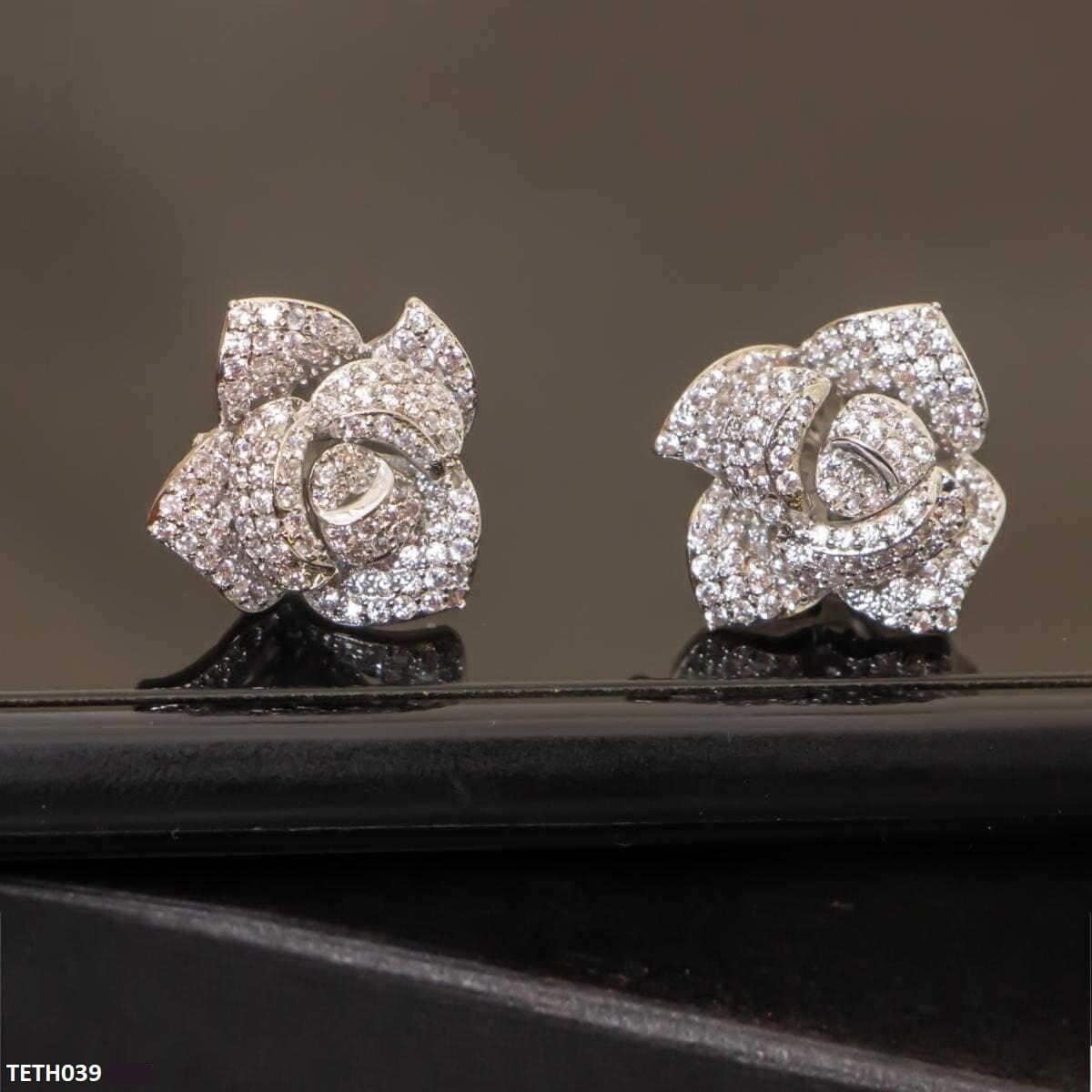 Rose Flower Stud Tops Pair